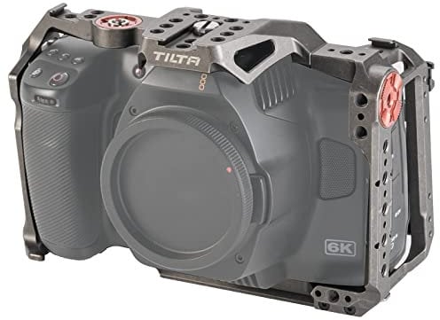 Tilta Full Camera Cage Compatible with BMPCC 6K Pro Filmmaking kit,via NATO Rail,Arri Compatible Rosettes Locating Pins - Tactical Gray TA-T11-FCC