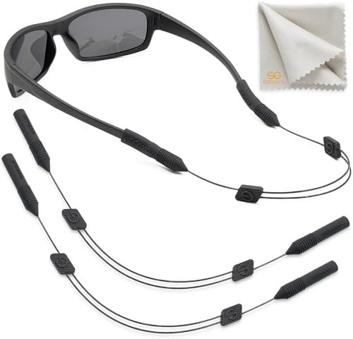 SIGONNA Eye Glasses String Strap Holder - Adjustable Eyeglass Strap - Wired Eyewear Retainer Lanyard - 2 Cords - 15 L