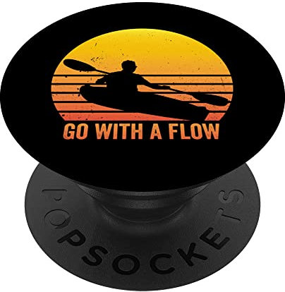 Go With A Flow Vintage Kajak-Fan Kajak-Fan Lustiger Kajak-Fan PopSockets mit austauschbarem PopGrip