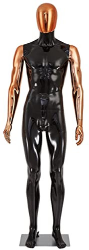 Eurohandisplay Schaufensterpuppe Galvanik Kopf Arme Hände Neu Männlich Weiblich (DM1+HD) - Schwarz Glänzend Lackiert - Polyethylen (PE) - Unisex - Erwachsene - Geschäftsinhaber in der Modebranche