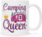 Bedruckte Tasse mit Spruch - Camping Queen - Geschenke für Camperinnen zum Urlaub - für Camper Frauen zum Geburtstag Valentinstag Weihnachten - Geschenkidee für Sie - Farbe: Weiß