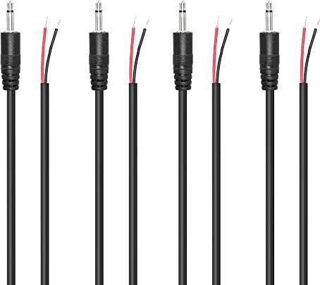 RIIEYOCA Replacement 3.5mm Male Plug to Bare Wire Open End 1/8 TS 2 Pole Stereo Audio Cable for Audio Equipment Installed or Earphone Microphone Cable Repair,1M(4 Pack)