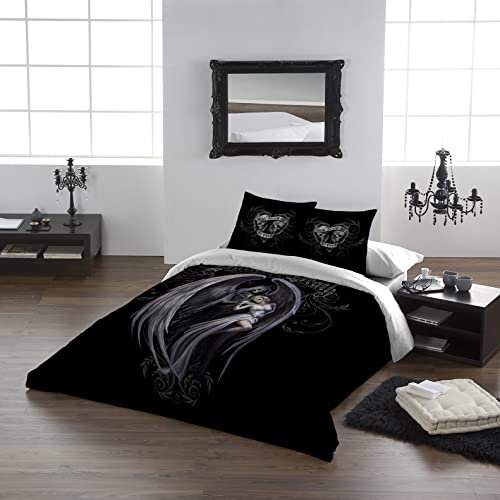 Anne Stokes Bettwäsche-Set mit Kissenbezügen für Super-King-Size-Bett, Gothic-Heimdekoration, alternative dunkle Fantasy-Bettwäsche, Kunstwerk