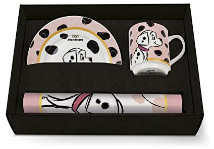 Egan La Cara 227019 - Juego de manteles individuales, plato y vaso, color rosa