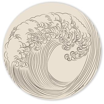 mubusi Vinyl Teppich Runden Küche Lounge - Verschiedene Größen - (Tsunami 120x120 cm)