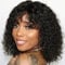 FASHION IDOL Bob Curly Echthaar-Perücken mit Pony Jerry Curl Bob Perücken Echthaar Brasilianische Virgin Echthaar Keine Lace Front Perücken für Frauen