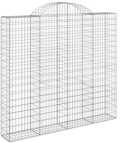 vidaXL Gabione mit Hochbogen 4 STK., Steinkorb Drahtkorb Dekorativ, Gabionenkörbe Verstärkte Gabionenhaken, Gabionenwand Gabionen Zaun Garten, Verzinktes Eisen