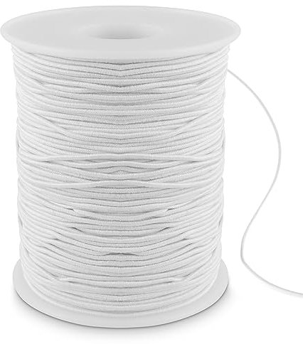 1 Rolle 100m Perlen Schnur Elastische Perlenband 1mm Gummiband für Armbänder Elastische Schnur Handwerk Nylonschnur für DIY Perlen und Schmuck Armband Halskettenherstellung (Weiß)