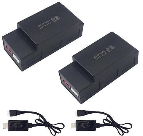 ZYGY 2PCS 11.1V 1050mAh 25C 3S Lipo Akku mit T Stecker und USB Ladekabel für MJX H16 H16P H16E H16GT H16BM H16PL 14301 RC High-Speed Drift Modell Spielzeug Auto
