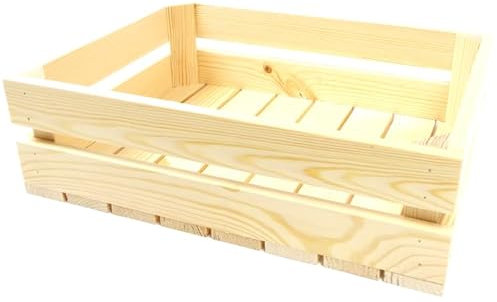 Dekokiste 40x30x12 cm, Holzkiste für die Aufbewahrung von Wein, Obst, Gemüse, ökologisch, gehobelt (40x30x12)