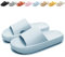 Calish Chaussons Antidérapants pour homme femme Pantoufles de Douche Très Léger Semelle Épaisse Amorti Soft Tongs Sandales- Pour maison, jardin, salle de bain, piscine, Plage, Bleu, 38-39 EU