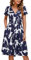 OUGES Robe de Maternité D'été pour Femme Robe d'allaitement Décontractée à Col en Vet Poches