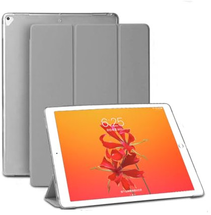 Smart Case for iPad Pro 12.9 Case 2ème génération 2017/1ère génération 2015 (modèle : A1584 A1652 A1670 A1671 A1821), étui intelligent ultra fin et léger avec support translucide givré (gris)