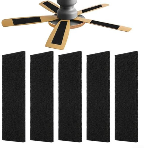 Carbon Ceiling Fan Filters, Cut-to-Fit Carbon Pad 10 * 3.5 * 1/3in Attached Filter for PADS for Ceiling Fan, Eliminate Kitchen And Pet Smells(Rectangle 5pcs)
