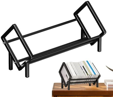 Bücherregal-Organizer, Karbonstahl, neigbares Kochbuchregal, Schreibtisch-Regal, Bücheraufbewahrung, Organizer, -Bücherregal, Aufbewahrungsregal für Zeitschriften, Bücher, Ordner, Ordner