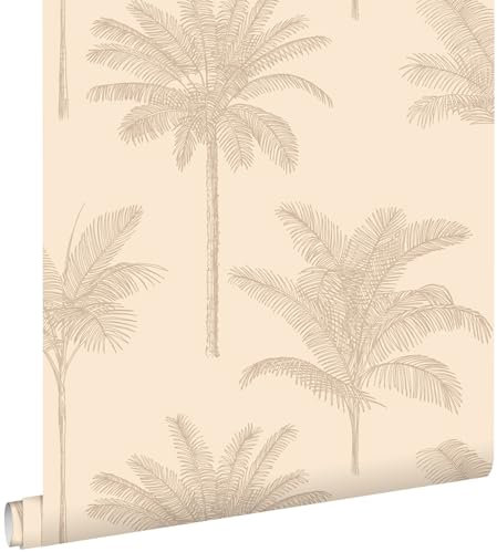 ESTAhome carta da parati palme beige 53 cm x 10.05 m