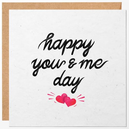 Happy Anniversary Card for Husband and Wife - Valentines Day Card for Him or Her - Happy You & Me Day - Romantic Greeting Card for Boyfriend, Girlfriend