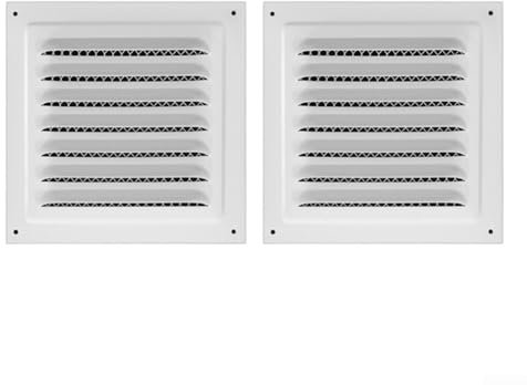 Elegante rejilla de retorno, dimensiones óptimas 15 x 15 cm, acero inoxidable de larga duración (2 unidades, blanco)