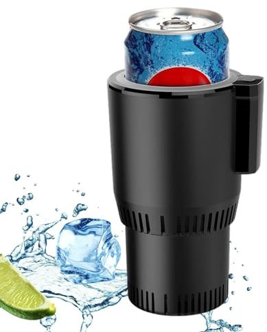 Taza portátil de enfriamiento rápido para automóvil - Taza de enfriamiento inteligente con pantalla de temperatura, funcionamiento con poco ruido | Portavasos eléctrico de viaje, perfecto para café, t