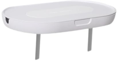 AsrMyjcx Mensola da parete per presa elettrica, supporto per mensola con gestione cavi, cucina, bagno, senza foratura, mensola per presa elettrica, Bianco