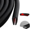Rubber Edging Trim, Self Adhesive U Shaped Rubber Sealing Strip Black Car Door Edge Protector Strip for Door Trim, Windows, Metal Panels, Glass Panels (3m, 6.4mm)