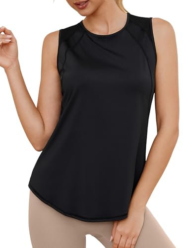 Gyabnw Sport Shirts für Damen Fitness Sporttop Ärmellos Sportshirt Tank Top Gym Yoga Oberteile