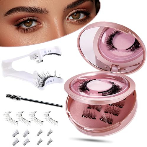 Magnetic Eyelashes Magnetic Eyelashes with Applicator Reusable Magnetic Eyelashes Natural Look Best Magnetic Lashes False Eyelashes Magnetic without Eyeliner No Glue Needed Easy to Wear
