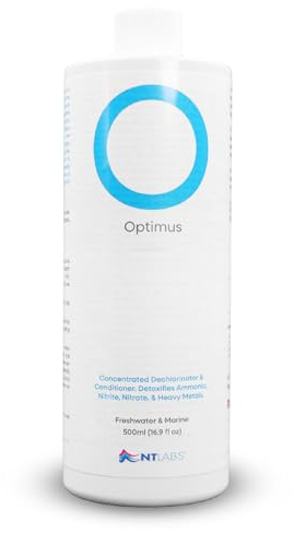 NT Labs Optimus Pond & Aquarium Water Conditioner (500ml Treats 20,000L) | Detoxifies ammonia, nitrite, nitrate & heavy metals. Concentrated dechlorinator for fresh, marine, koi & pond environments