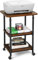 FANTASK Druckerständer rollbar mit 3 Ebenen, 67-77 cm Druckerwagen mit Rollen, Druckertisch höhenverstellbar, Multifunktionswagen, Druckerregal für Büro Braun