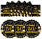 HFBOBP Pack of 50 50th Birthday Party Paper Plates and Napkins, 17.78 cm Disposable Black and Gold Scalloped Dessert Party Plates Party for Wedding Anniversary Decorations