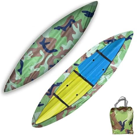 Kajak Persenning,Kanu Abdeckung Kajak Abdeckung Plane Wasserdicht Staub UV Sonnenschutz Lagerung Abdeckplanen für Kajak Kanu(Camo,for 13.4ft-14.7ft Kayak)
