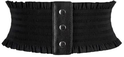 LuoAXINN Kummerbund Einfaches Design Damen elastischer breiter Bund Saum Dekoration Kummerbund Damen Mantelgürtel for Frauen(Black)