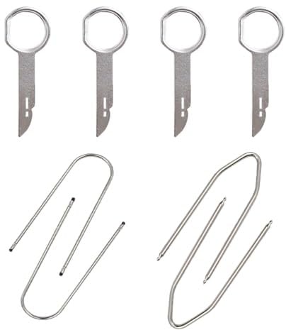 8 Pcs Car Radio Removal Tool Key Car Stereo Removal Tools Radio Release Keys Extraction Tool Radio Removal Tool U & V Shape Keys Professional Auto Radio Removal Set for Radio Removal Audio Release