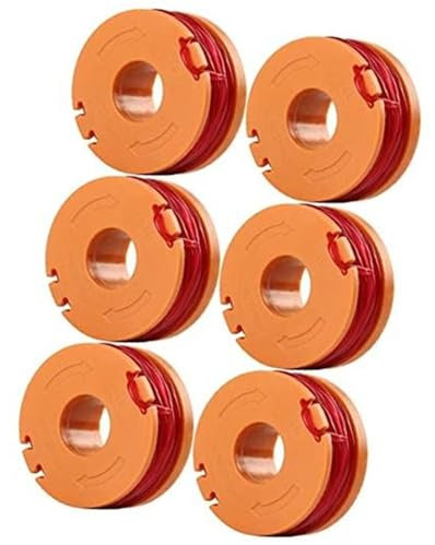 Jodriva 6Pcs Spool Line Replacement, for Argos McGregor MCT2X1825 CLGT18LG/1 WX150 Trimmer Strimmer Lawn Mower Spool