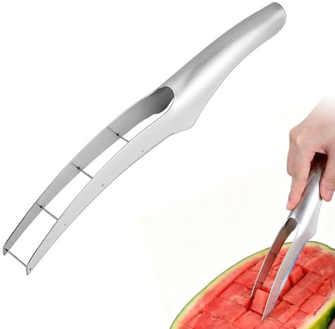 1 Stück Wassermelonen Schneider,Melonenmesser,Multifunktionales Fruchtmesser, Wassermelone Cutter Edelstahl Zum Zerschneiden,Melonenschneider Edelstahl,für Familie Parteien Camping