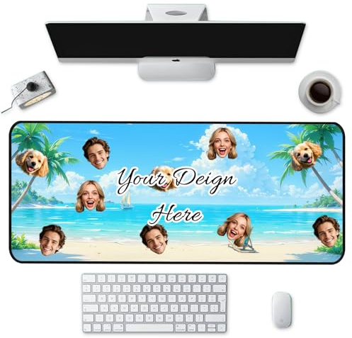 Personalized Mouse Pad Custom with Photo - High Resolution Print Desk Mat for Gaming & Office, Non-Slip Rubber Base in 3 Sizes(10.2x8.3 / 11.8x31.5 / 15.7x35.4) (Funny, 15.7 x 35.4 inches)