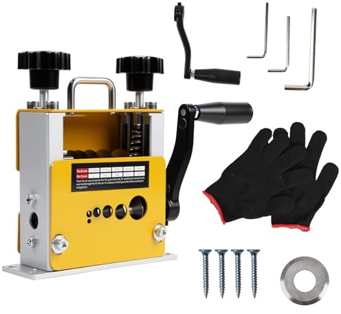 Ruaizel máquina peladora de cable de 3 a 17 mm, pelacables eléctrica manual, peladora de cables con 6 canales y cuchillas, pelacables para reciclaje de desechos de cobre (amarillo B)