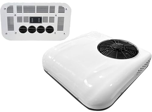 Parkdach RV Klimaanlage DC Klimaanlage AC Einheit geeignet für RV, Camper, Bootsanhänger (Weiß, Einzelventilator 24V)