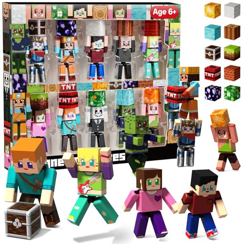 GraceDuck 20-Piece Rotatable Magnetic Action Figures with Magnetic Building Blocks Set - STEM Educational Toys for Kids, Ideal Christmas Birthday Gift for Boys & Girls Ages 3+