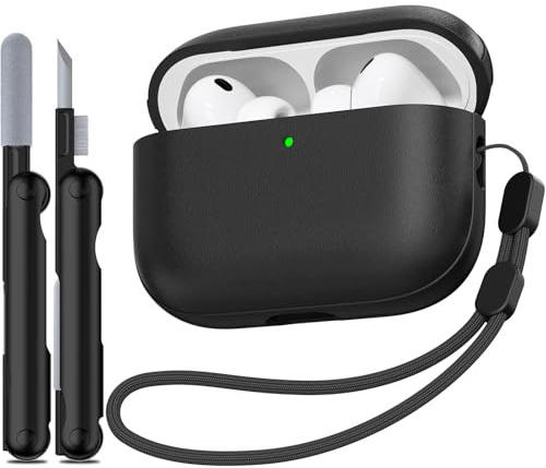 TNSNK for Apple AirPods Pro 3 Case (2025) with Lanyard & Cleaner Kit, TPU Full-Body Protective for AirPods Pro 3 Case Cover, Wireless Charging Support, Front LED Visible