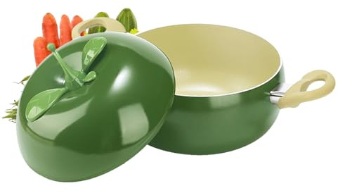 Tuxuseo Pentola Piccola,Pentola A Forma Di Verdura E Frutta - Padella Con Coperchio,Per Induzione Fornelli Elettrici Piano Cottura Cucinare Friggere Cucina Latte Zuppa