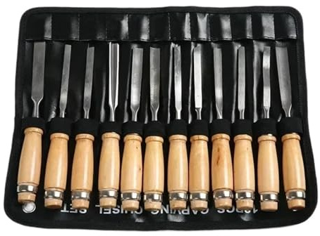 Wood Carving kit 12 Piece Carving Set Carving Chisel Set Handmade Flat Chisel Woodworking Carving Set Wood Working