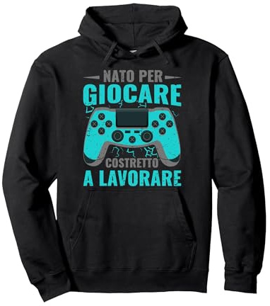 Gaming Videogiocatore Controller Nato per Giocare Felpa con Cappuccio
