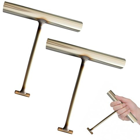 2 Pcs Heavy Duty Manhole Lifting Keys, T-shape Manhole Lid Lifter Hooks, Drain Grate Pull Hooks for Well Lids, Silver