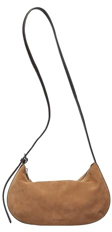 Comma Hobo-Bag aus weichem Veloursleder mit Nappa-Ledergriff