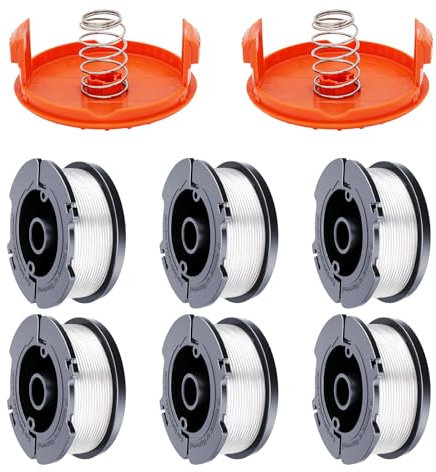 Wolf Filter 8 Stück Line Rasentrimmer Ersatz Spule für Black + Decker af-100 Rasentrimmer, 30ft 0,2 cm Ersatz Autofeed Spule, (6 Ersatz Spule, 1 Rasentrimmer Gap, 1 Pack Spring) BD 8 Pack