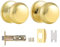 Probrico Polished Brass Passage Door Knobs, Stainless Steel Gold Round Door Knobs, Interior Door Knobs for Hall and Closet, 1 Pack