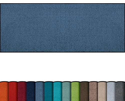 Erwin Müller Fußmatte Mainz, Schmutzfangmatte, Sauberlaufmatte uni jeans Größe 80x200 cm - rutschfest, pflegeleicht, für Fußbodenheizung geeignet (weitere Farben, Größen)