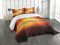 ABAKUHAUS Ozean Tagesdecke Set, Bunter Sonnenuntergang Sommer, Set mit Kissenbezügen Sommerdecke, für Einzelbetten 170 x 220 cm, Gelb Braun