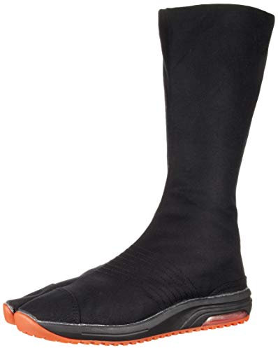 Tradizionale giapponese Tabi Shoes Air Jog V 12 fermagli stivali, versione lunga, Nero (Nero ), 39 2/3 EU